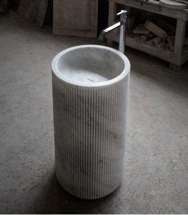 Antonio Lupi Pixel Раковина 45x85x45 см, без отв., напольная, цвет: Marmo Carrara