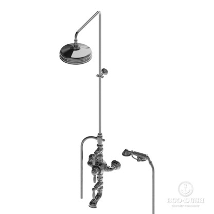 Stella Italica Leve Душевой комплект IS3274/33-220: термостатический смеситель с изливом для ванны, штанга+ручной+верхний душ 220мм, цвет: хром