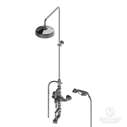 Stella Italica Leve Душевой комплект IS3274/33-220: термостатический смеситель с изливом для ванны, штанга+ручной+верхний душ 220мм, цвет: хром