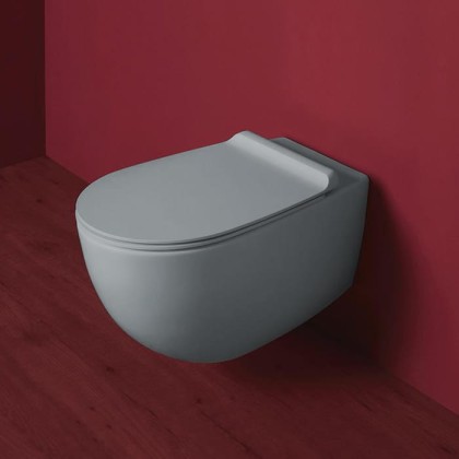 SIMAS Vignoni Унитаз подвесной безободковый "Rimless" 56x36.5см, цвет: cemento matt