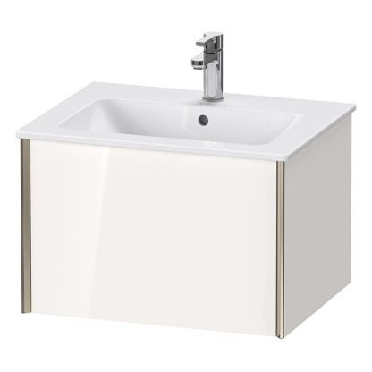 Duravit XViu Тумба подвесная 61x48x40см, с раковиной, 1 ящик, цвет: белый глянцевый/champagne matt