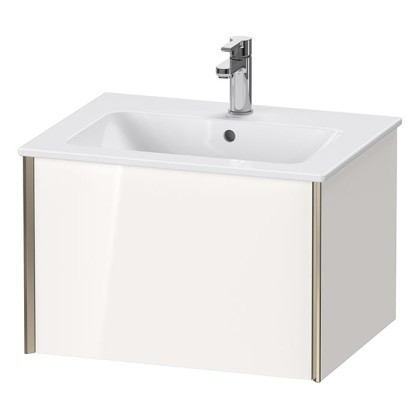 Duravit XViu Тумба подвесная 61x48x40см, с раковиной, 1 ящик, цвет: белый глянцевый/champagne matt