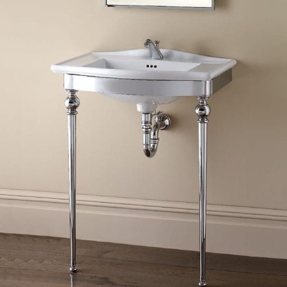 Devon&Devon Westminster Декоративная структура 69.5х50см, с раковиной на 1 отв., напольная, цвет: хром/белая