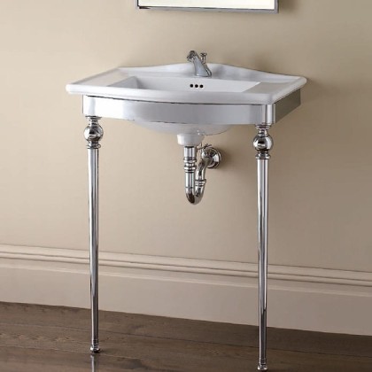 Devon&Devon Westminster Декоративная структура 69.5х50см, с раковиной на 1 отв., напольная, цвет: хром/белая