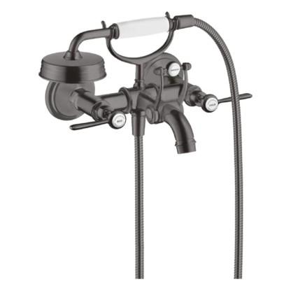 Axor Montreux Смеситель для ванны, настенный, с ручным душем, ручка: рычаг, цвет: шлифованный черный хром
