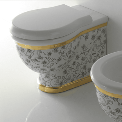 Globo Paestum Унитаз напольный пристенный 57х38см, слив универсальный, с комплектом креплений, цвет: Field A35