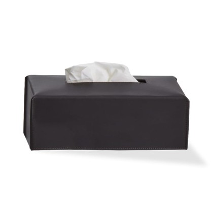 Decor Walther Nappa Коробка для салфеток, настольный, натуральная кожа, цвет: черно-коричневый