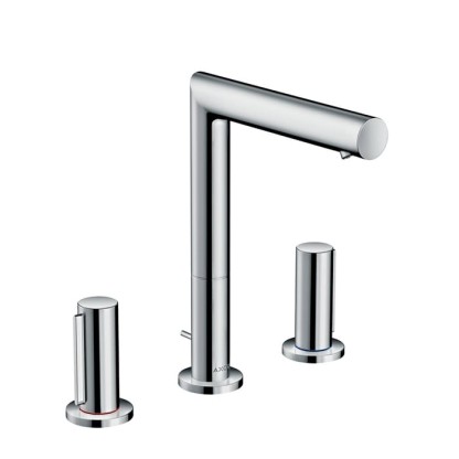 Axor Uno Смеситель для раковины 200, на 3 отв., излив 183мм, с розетками с донным клапаном ( рук. zero), цвет: хром