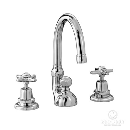 Stella Italica Смеситель для раковины на 3 отверстия 3225, с донным клапаном, цвет: хром