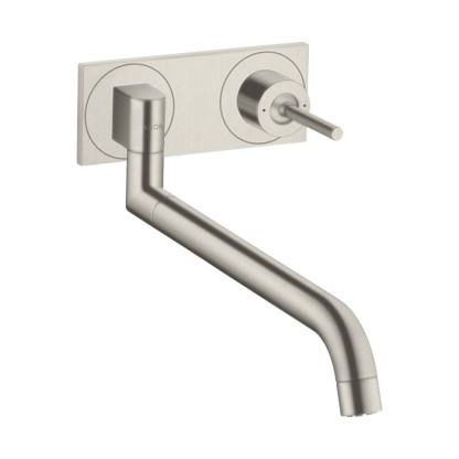 Axor Uno? Встраиваемый смеситель для кухни, однорычажный, излив: 330-500мм, внешняя часть, цвет: сталь