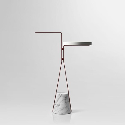 Antonio Lupi Halo Полотенцедержатель напольный 46х24х64см., база из мрамора Carrara satinato, столешн белая из Flumood, структ Veneziano goffrato