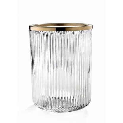 3SC ELEGANCE Ведро, без крышки, 20хh28х20 см, цвет: прозрачный хрусталь/золото 24к.