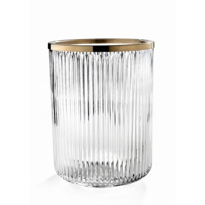 3SC ELEGANCE Ведро, без крышки, 20хh28х20 см, цвет: прозрачный хрусталь/золото 24к.