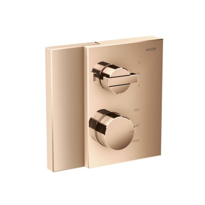 Axor Edge Смеситель для душа, встраиваемый, термостат, на 2 источника, с запорным вентилем, внешняя часть, цвет: красное золото