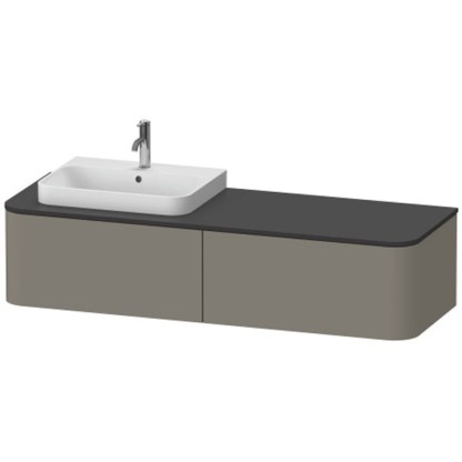 Duravit Happy D.2 Plus Тумба подвесная 160x55х35.4см, с раковиной и 2 ящиками, SX, цвет: stone grey satin matt