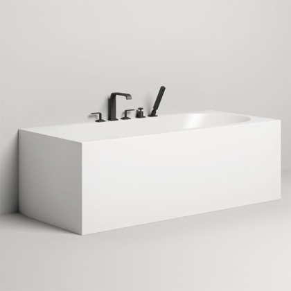 Salini Fabia Ванна пристенная 170x75x60 cм, овальная чаша, донный клапан, сифон, слив-перелив, материал: S-Sense, цвет: белый матовый