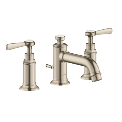 Axor Montreux Смеситель для раковины 30, на 3 отверстия, с рычаговыми рукоятками, с донным клапаном, цвет: никель