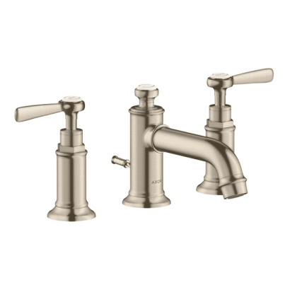 Axor Montreux Смеситель для раковины 30, на 3 отверстия, с рычаговыми рукоятками, с донным клапаном, цвет: никель