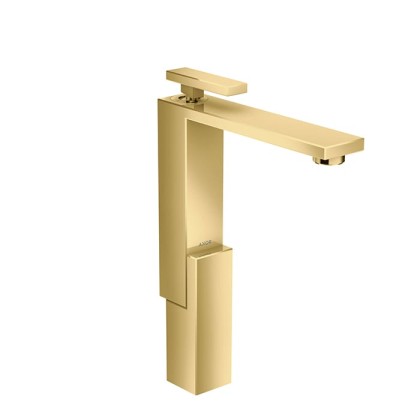 Axor Edge Смеситель для раковины, на 1 отв., с донным клапаном push/open, излив 180мм, цвет: золото