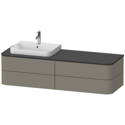 Duravit Happy D.2 Plus Тумба подвесная 160x55х40.8см, с раковиной и 4 ящиками, цвет: stone grey satin matt