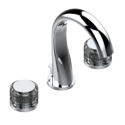 THG Paradise Смеситель для раковины, 3 отв., с донным клапаном, цвет: хром/хрусталь