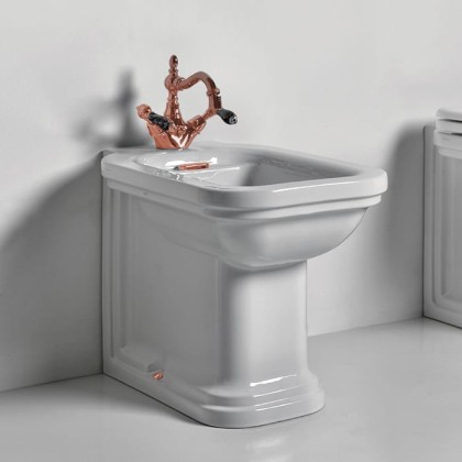 Kerasan Waldorf Биде напольное пристенное 55х37см с 1 отв. под смеситель, с заглушкой,  цвет: белый