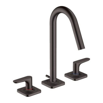 Axor Citterio M Смеситель для раковины, на 3 отв., с донным клапаном, цвет: шлифованный черный хром