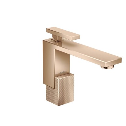 Axor Edge Смеситель для раковины, на 1 отв., с донным клапаном push/open, излив 160мм, алмазная огранка, цвет: красное золото