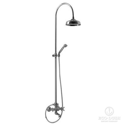 CISAL Arcana Настенная душевая система:смеситель для ванны/душа,верхний душ,ручной душ с держателем и шлангом, цвет: хром