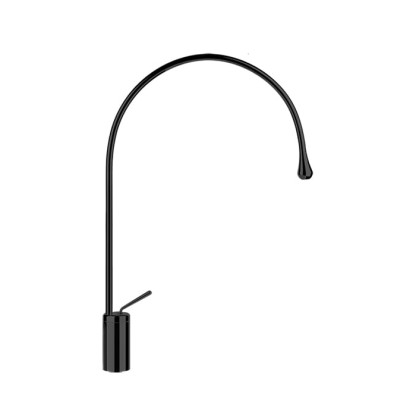 Gessi Goccia Смеситель для раковины, на 1 отверстие, излив 38.7см., с фиксированным носиком, цвет: Black Metal GHRC