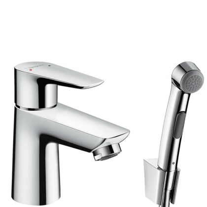 Hansgrohe Talis E, Смеситель для раковины с гигиеническим душем, с донным клапаном, Цвет: хром