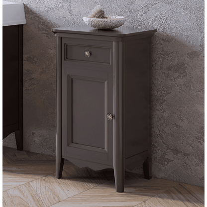 TW Veronica, Тумба 50.2/45x40/37.4xh86.7см, 1 распашная дверка 1 выдвижной ящик, доводчики Blum (петли слева-SX), напольная, цвет: Gridgio, ручки: Riflesso