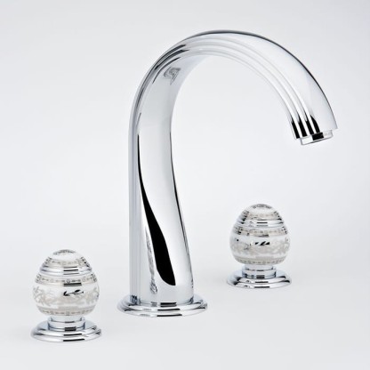 THG Marquise porcelaine blanche Смеситель для ванны, 3 отв., цвет: хром/платина/белый фарфор