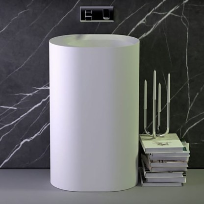 KNIEF Pearl Раковина 50х40х90 см, без отв., отдельностоящая, без перелива, цвет: белый матовый