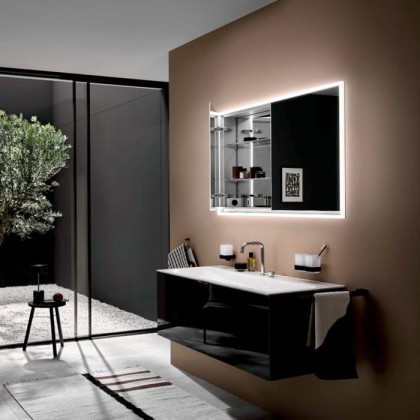 Emco Loft Зеркальный шкаф 60см., с подсветкой LED встраив. модель, 1-дверка, петли слева зеркальная задняя стенка