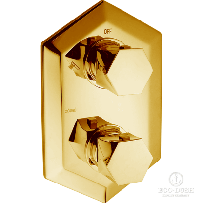 CISAL Cherie Встраиваемый термостатический смеситель для душа, переключатель на 3 выхода, цвет: золото