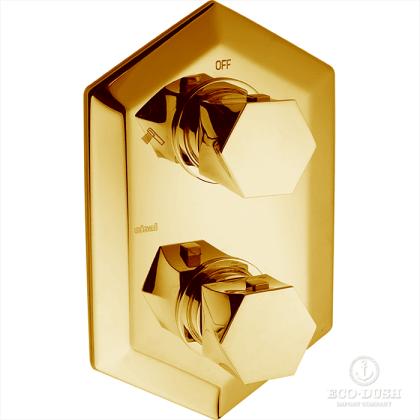 CISAL Cherie Встраиваемый термостатический смеситель для душа, переключатель на 3 выхода, цвет: золото