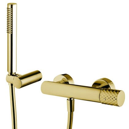 Fima Carlo Frattini Spillo Tech Смеситель для душа, настенный, с ручным душем, цвет: золото