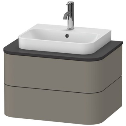 Duravit Happy D.2 Plus Тумба подвесная 65x55х40.8см, с раковиной и 2 ящиками, цвет: stone grey satin matt