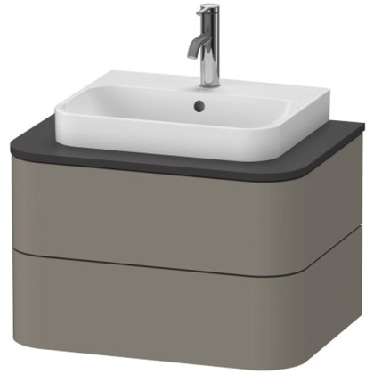 Duravit Happy D.2 Plus Тумба подвесная 65x55х40.8см, с раковиной и 2 ящиками, цвет: stone grey satin matt