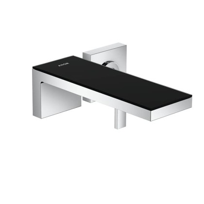 Axor MyEdition Смеситель для раковины, настенный, на 2 отв, излив 245мм., внешняя часть, цвет: хром/черное стекло