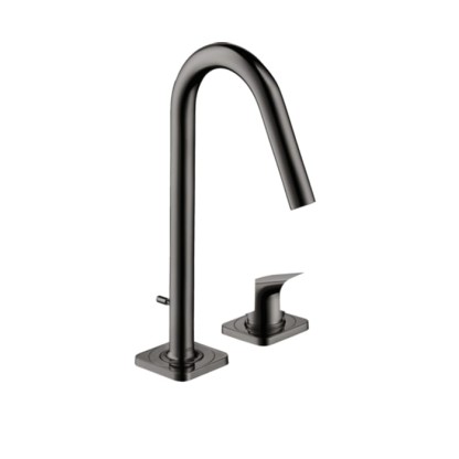 Axor Citterio M Смеситель для раковины, на 2 отв., с донным клапаном, цвет: полированный черный хром