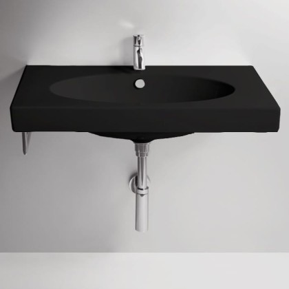 Simas Lft Spazio Раковина 80х49.5 см, 1 отв., цвет: черный