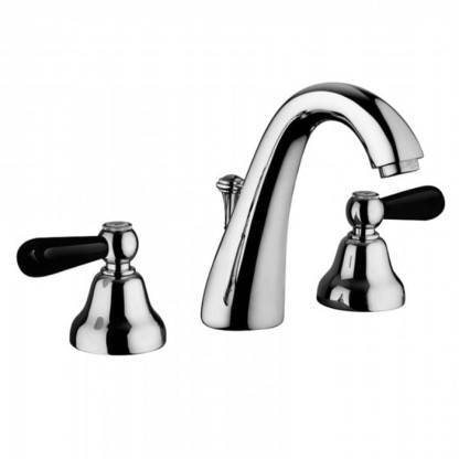 Смеситель для раковины Bongio Mille Nuits, цвет: хром/черный фарфор