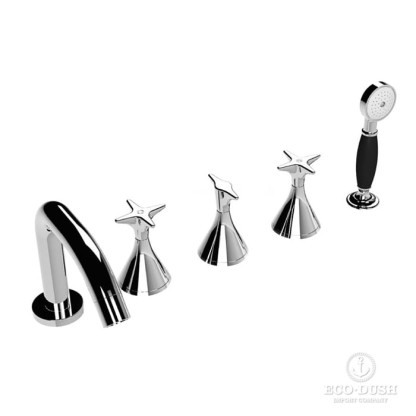 Stella 130 Смеситель на борт ванны на 5 отверстий 3256TR308, цвет: хром