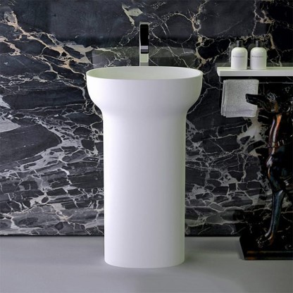 KNIEF Prime Раковина 53х35х90 см, без отв., с выходом в стену, цвет: белый матовый