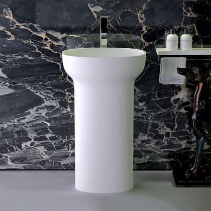 KNIEF Prime Раковина 53х35х90 см, без отв., с выходом в стену, цвет: белый матовый