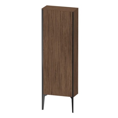 Duravit XViu Шкаф подвесной 50x24x133см, с 1 дверью, 3 стеклянными полками (петли справа), цвет: walnut dark/черный матовый