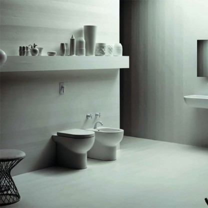 Azzurra Nuvola Унитаз напольный 55x35xH42 см, 3L Water Saving, с креплением VFV, с сиденьем, цвет: Bianco lucido