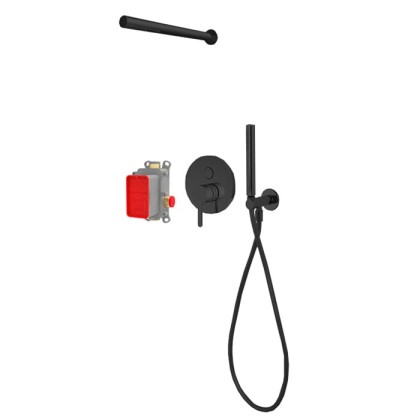 Fima Carlo Frattini Snap Душевой комплект, с переключателем на 2 источника, цвет: черный матовый